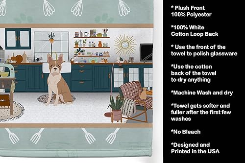 Miniatura 5 de Caroline's Treasures WDK5863KTWL Fawn Boston Terrier in The Kitchen Towel - Toalla de mano para invitados, toalla de baño decorativa para cara, té,
