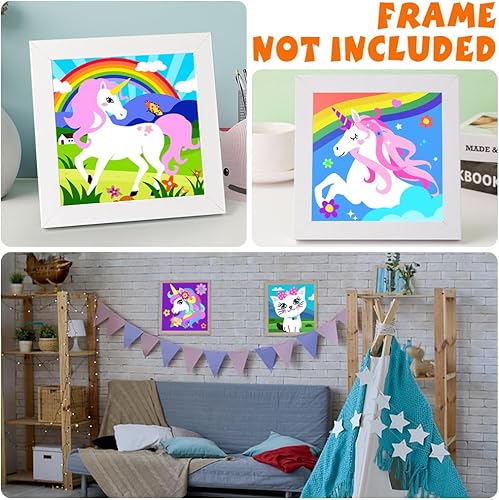 Miniatura 6 de QEUOYSS 4 pinturas por números para niños de 8 a 12 años, juego de pintura DIY para niñas, niños, adultos, manualidades principiantes para niñas de
