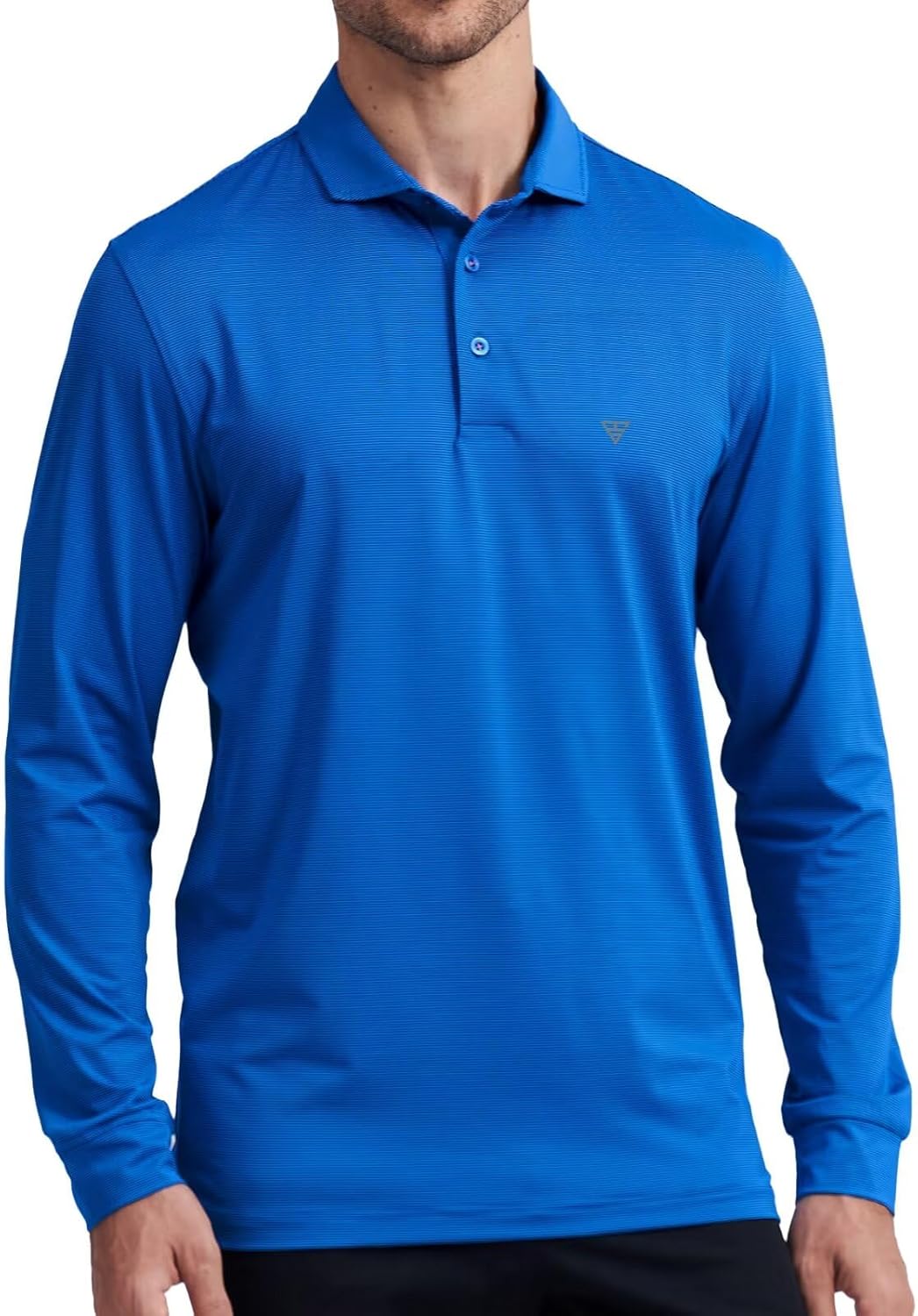 M MAELREG Short and Long Sleeve Polo Shirts for Men Dry Fit Performance Moisture Wicking Sport Pin Striped Mens Golf Shirts - Image 3