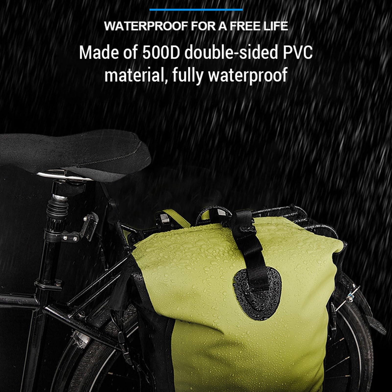 Borsa Portapacchi Posteriore per Bici Impermeabile da 25 Litri per Andare in Bicicletta, Borsa da Sella Bici in Materiale PVC Verde Militare/grigio/Ciclisti (#2)