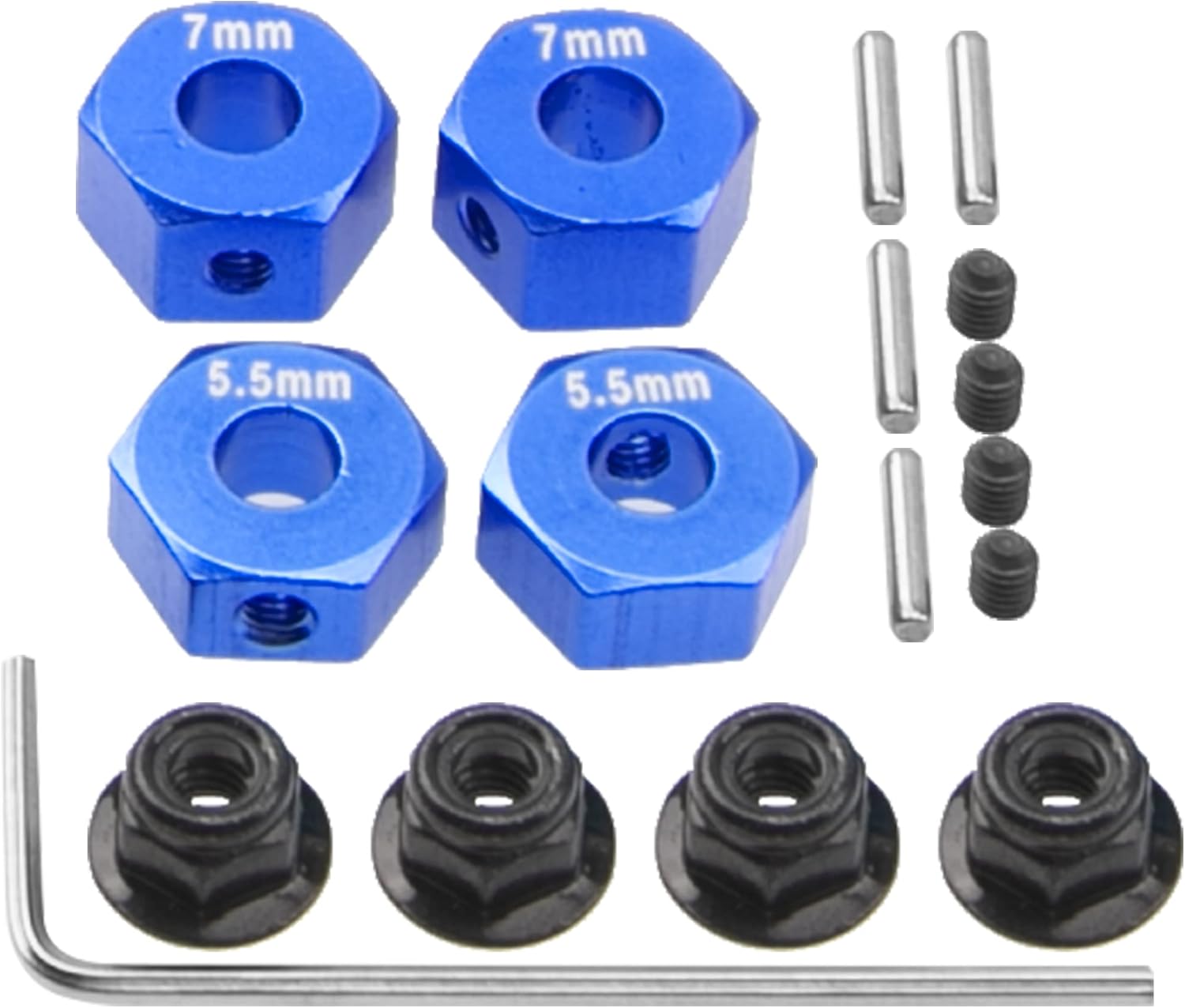 STRC 3654-12B BLUE LOCK PIN ADATTATORE MOZZO ESAGONALE 12MM TRAXXAS STAMPEDE RUSTLER SLASH - Foto 12