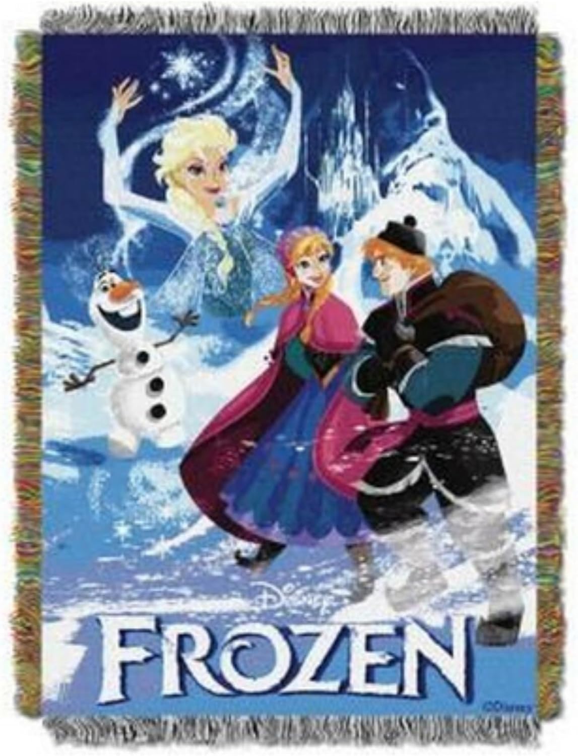 NORTHWEST Frozen Woven Tapestry Throw Blanket, 48" x 60", Peering Out