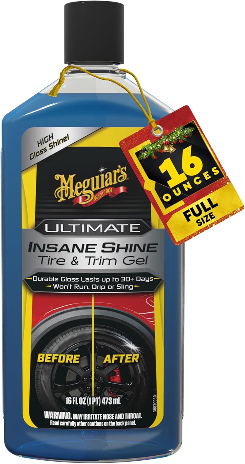 Meguiar’s Ultimate Insane Shine Tire & Trim Gel – Premium Tire Shine Gel and ...