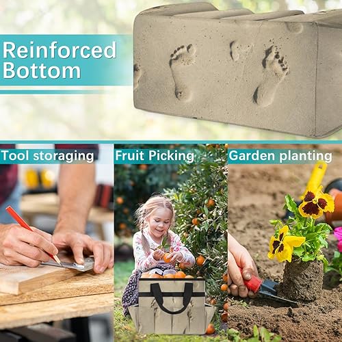 Miniatura 7 de Bolsa de mano para herramientas de jardín de huellas para mujeres y hombres, bolsas de almacenamiento de herramientas de jardinería con 10