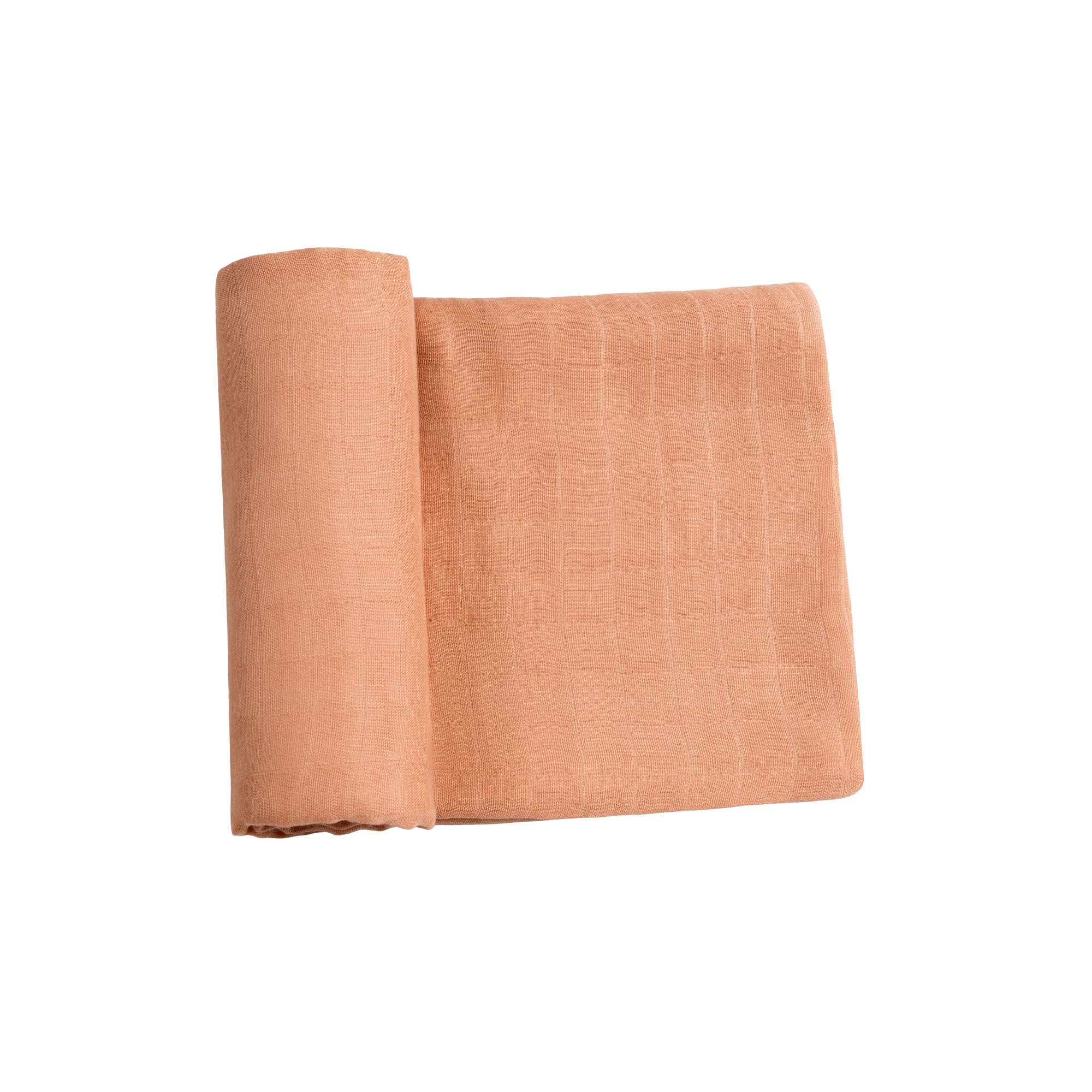 Meracorallo Muslin Swaddle Blanket, Rayon Cotton Blend, Orange | Silky Soft, Lightweight Breathable, 47x47 In, Receiving Blanket, Swaddle Wrap for Baby Boys Girls