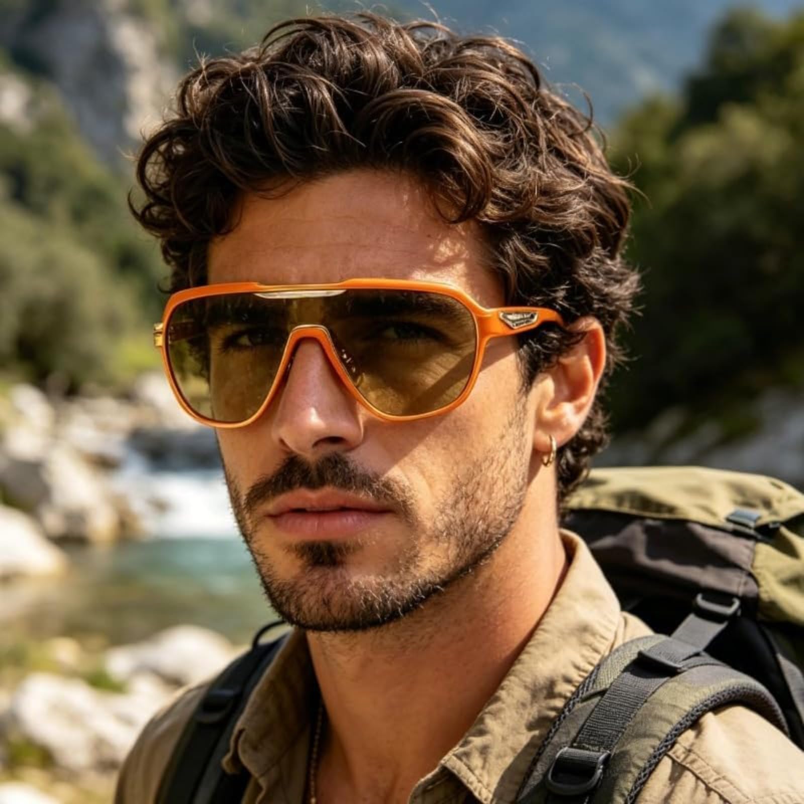 Gafas Deportivas de Sol Polarizadas UV400, Lentes Panorámicas Antideslumbrantes Y Antiniebla, Montura TR90 Ligera Para Ciclismo Running Aire Libre