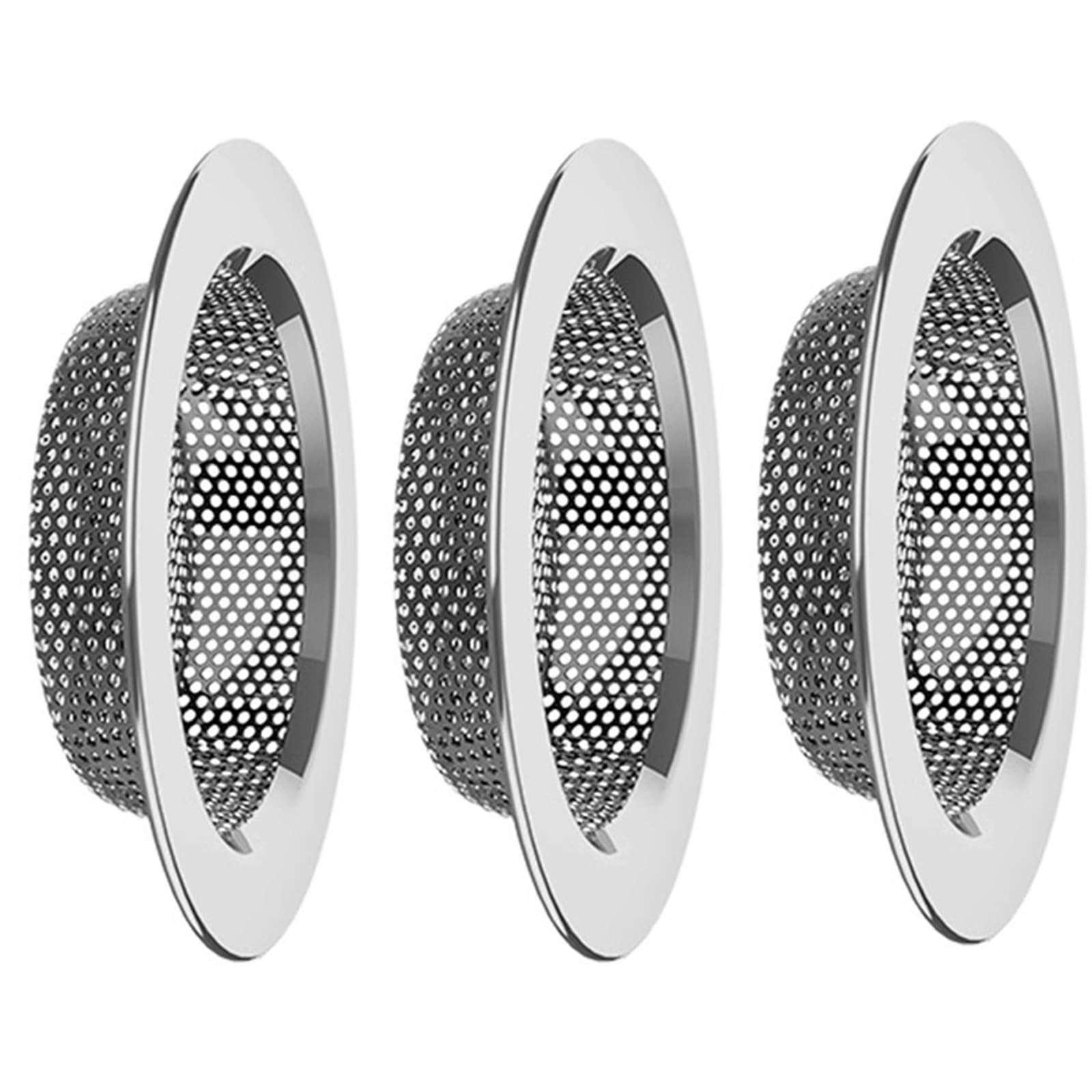 3Pcs Rustproof Sink Strainers Meshes Food Scrap Catcher Draining Basket Shower Drain Hole Filter Hair Catcher Bathroom Bathtub Drain Strainer