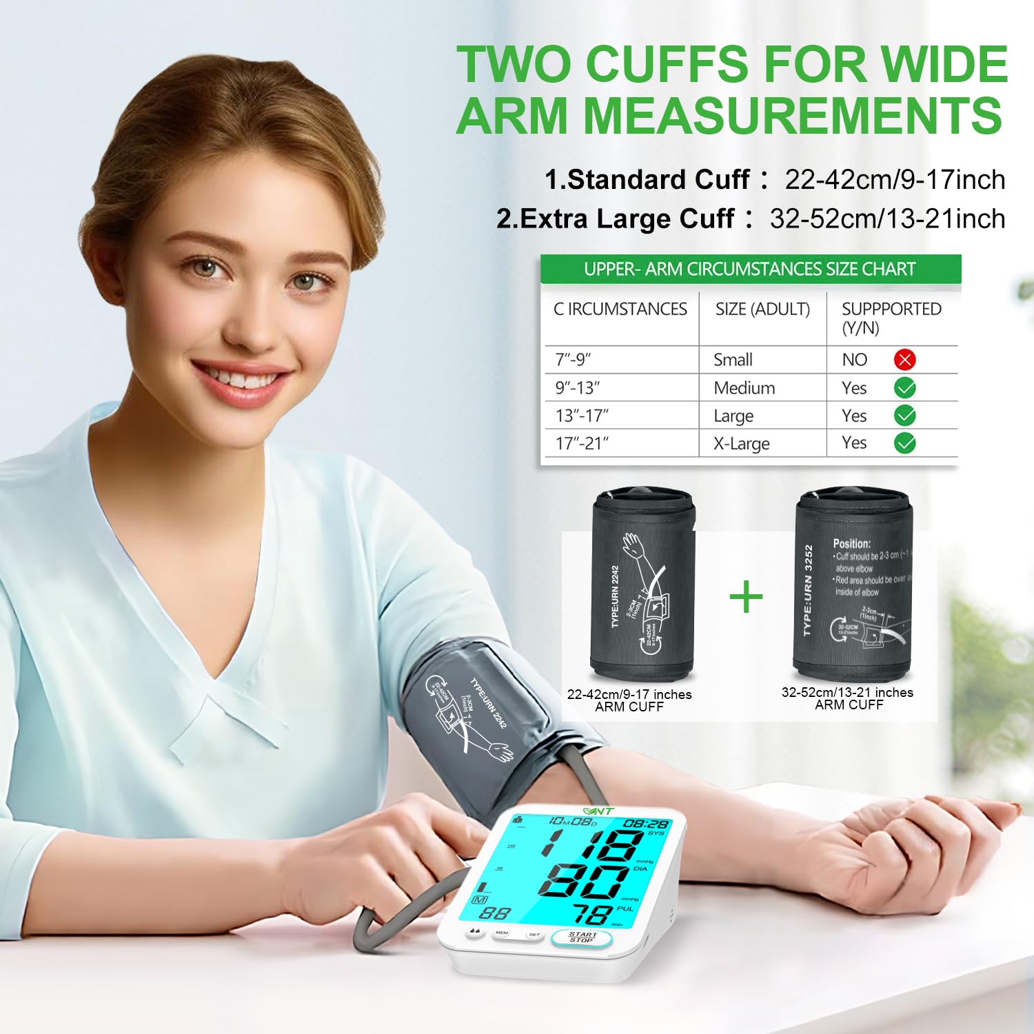 Nature Therapy Blood Pressure Monitor Home Use Upper Arm 2 Size Cuffs~p138646875