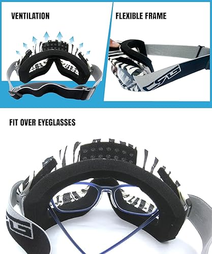 Miniatura 4 de CRG Sports gafas para carreras de motocross ATV, color naranja, T815-7-6 T815-7-6