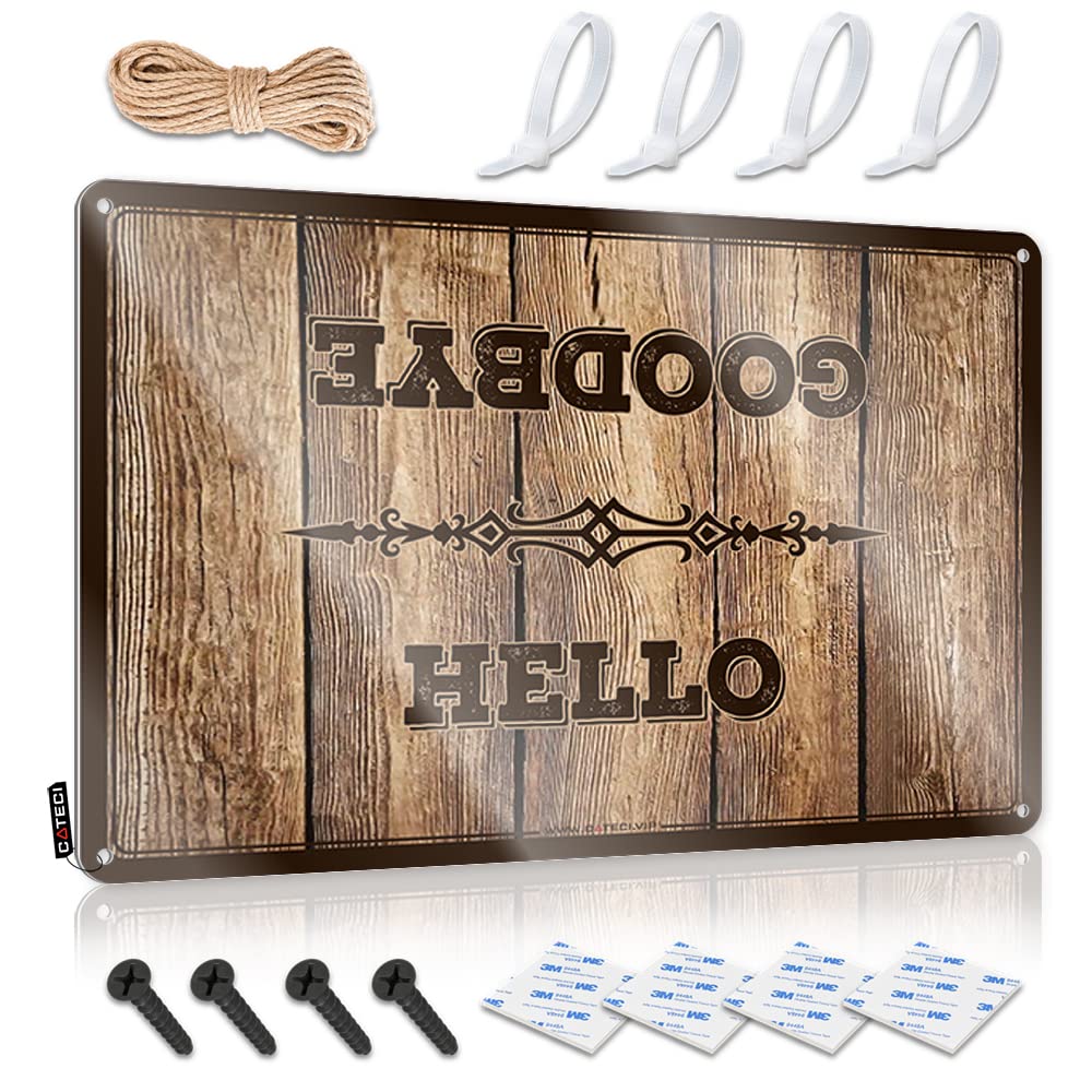 Wall Signs Funny Decor Vintage Style | Hello Goodbye Indie Nice Home Decor(30X40CM)