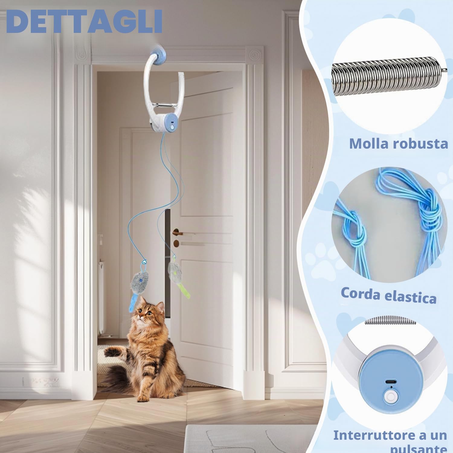 Giocattolo Per Porta Per Gatti, Giocattolo interattivo per gatti da Appendere alla porta, Giocattoli per Gatti da Appendere Alla Porta, Gioco Appeso Automatica per Gatto, per Gatto e Gattini