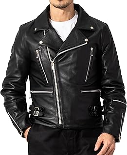 [Liugoo Leathers] 本革 UKタイプ ダブルライダースジャケット レザージャケット 革ジャン 信頼のYKK メンズ 3347 horn_works