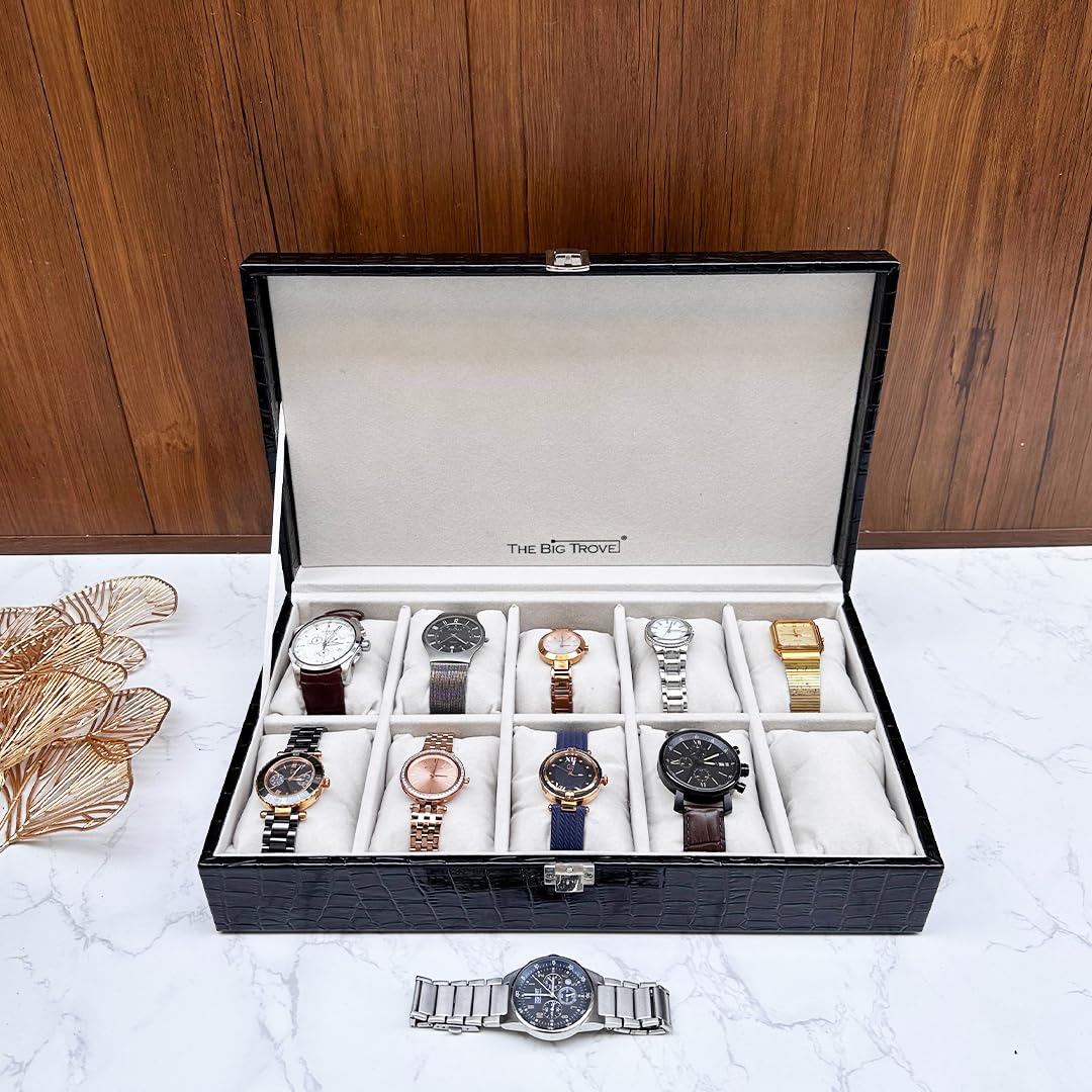 La Trove Vegan Leather Watch Box Storage Organizer for watches and bracelets (10 Slot) (B0BBW6QP13) Amazon Price History, Amazon Price Tracker