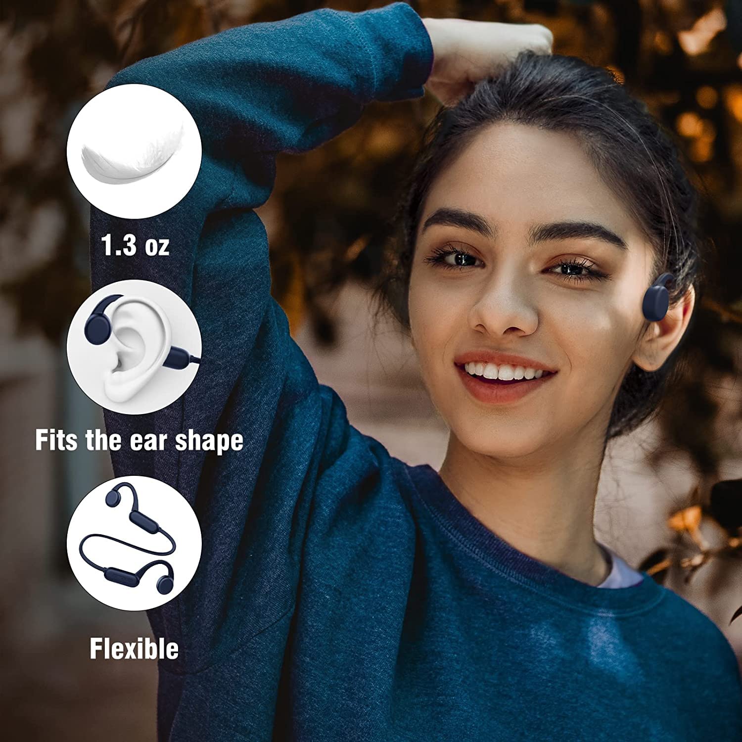 Casque Conduction Osseuse Natation,Casque sans Fil Bluetooth 5.2 avec Microphone, Casque de Natation IPX8 et mémoire 8G intégrée, Lecteur MP3 pour la Natation (Bleu)