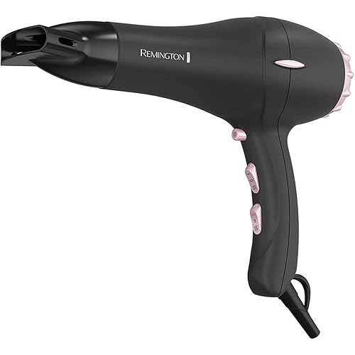 Remington Pro Pearl Ceramic Hair Dryer 1875W Fast Drying, Professional AC Motor, 3 Heat + 2 Speed Settings, Cool Shot, Diffuser & Concentrator Included