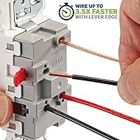 Vista 2 de Leviton Lever Edge - Interruptor basculante de 3 vías de 15 amperios, paquete de 10, E5603-MW, color blanco