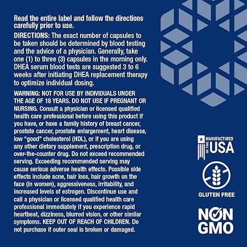Miniatura 3 de Life Extension DHEA 60 y 100 cápsulas - para el equilibrio hormonal, apoyo inmunológico, salud sexual, salud ósea y cardiovascular
