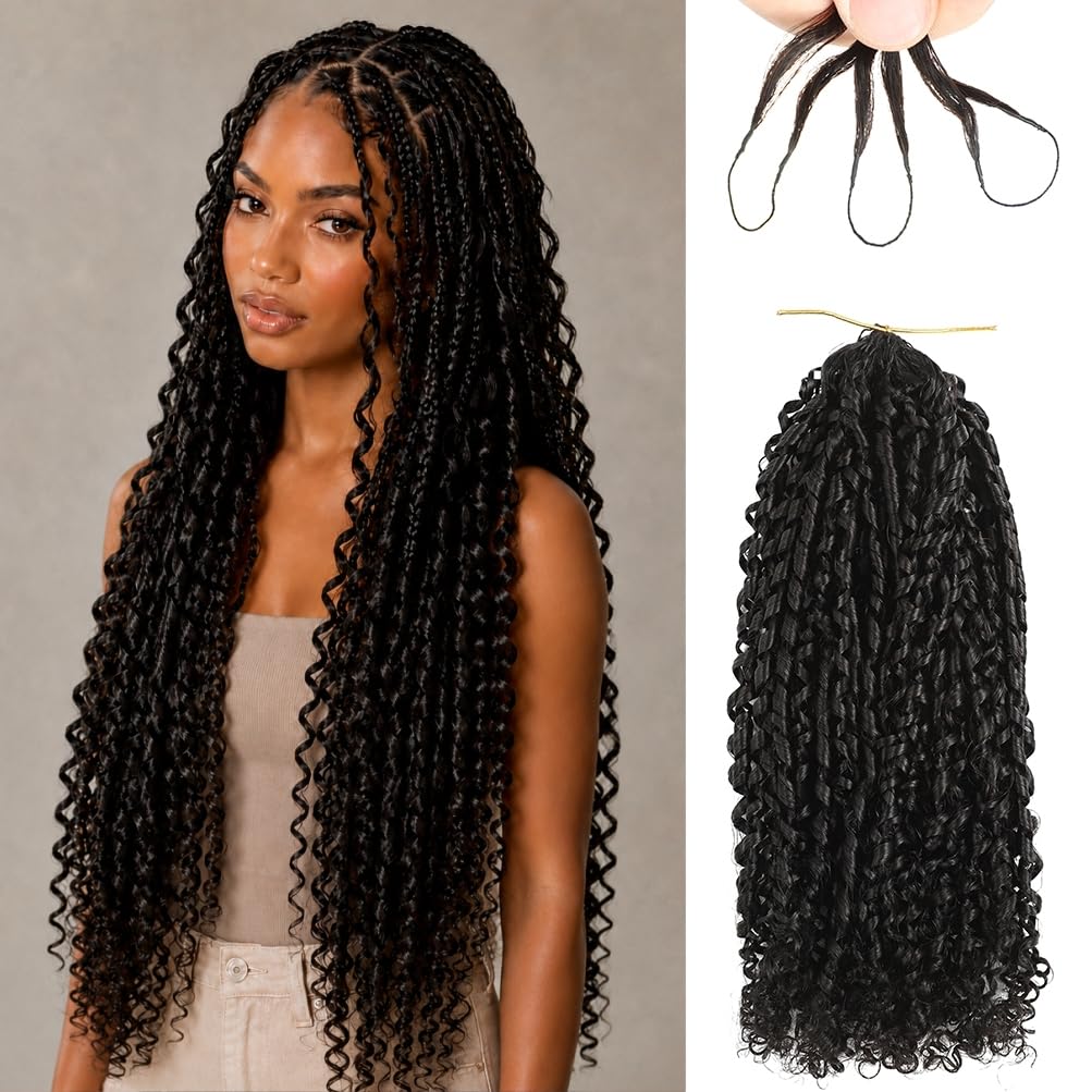 Pixie Curly Human Crochet Hair 22 inch 60g/pack Knotless Pre-Separated Feather Raw Crochet Human Hair 100% Unprocessed Brazilian Virgin Invisible Human Crochet Curly Hair for Black Women Natural Color