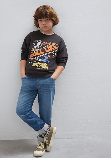 Roll Like Baskılı Antrasit Sweatshirt 6S10179-70087