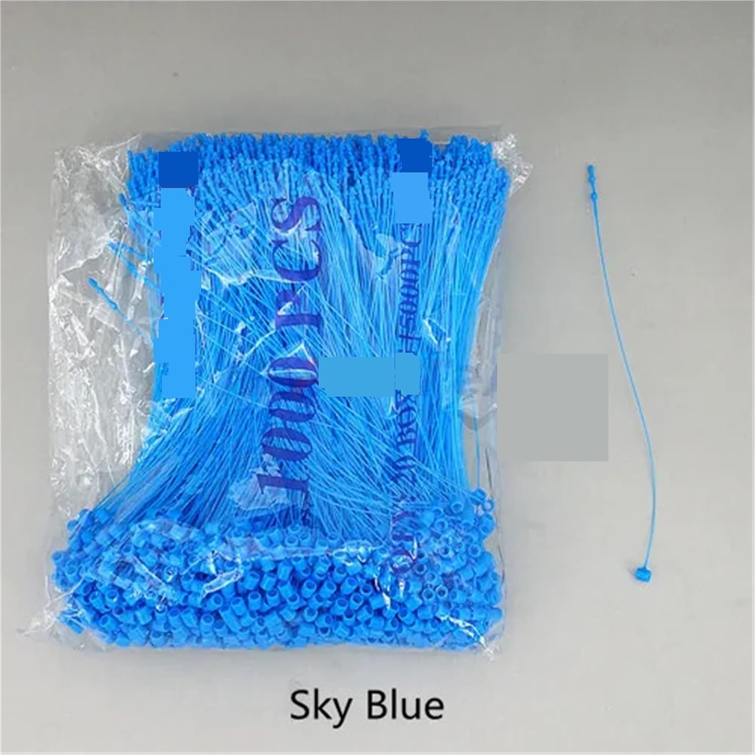Plastic Tag Fastener Plastic Loop Pins Snap Fastener Wire Buckle Hang Sling Rope Needle Colorful 5000pcs(Sky Blue,Length 7inch)