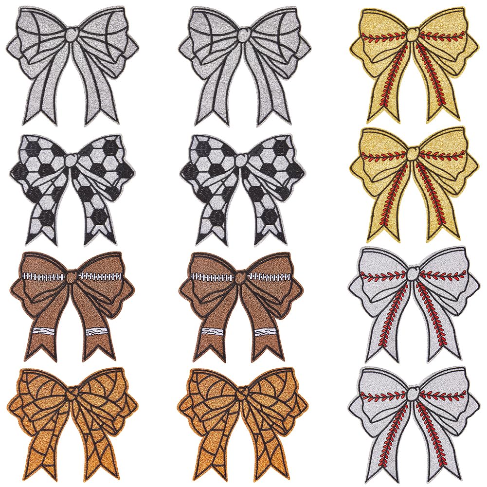 Écussons brodés nœud DICOSMETIC : lot de 12 patchs à coudre en 6 couleurs pour customiser vos vêtements