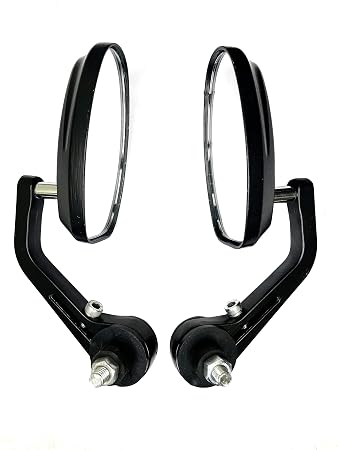 Globe Bar End Rear View Oval Bar Grip Edge Mirror for Bullet 350 500 Bajaj Pulsar 150 180 200 Ns Scooty and All Bikes Universal Fitting