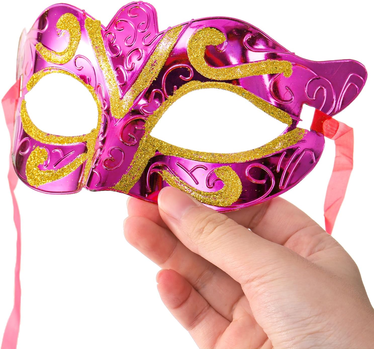 Covzoe 24 Pack Masquerade Mask, Vintage Mardi Gras Venetian with Strap