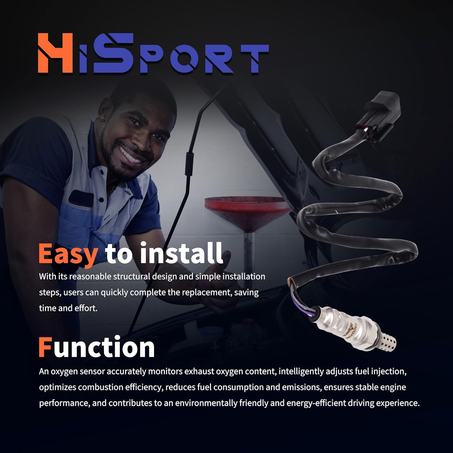 HiSport 250-24988 Oxygen Sensor Compatible with Hyundai Elantra 2011-2020 Elantra GT 2013-2014 Kona 2018-2021 Sonata 2016-2019 Tucson 2019-2021, Kia Forte 2014-2023 Forte5 2014-2016 Optima Seltos