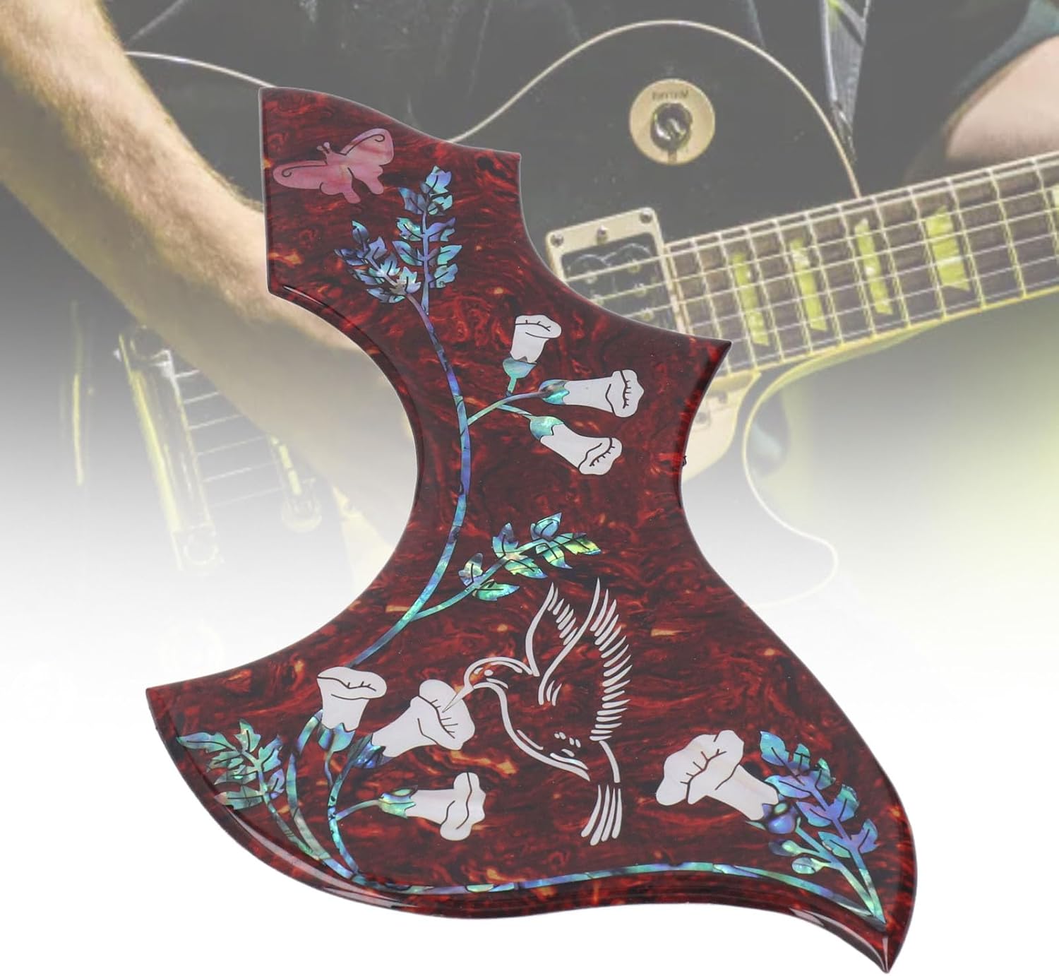 Hummingbird Acoustic Guitar Pickguard, Self Adhesive, Anti Scratch Guitar Plate, 2mm Thick, Guitar Pick Guard for Standard Size Guitars
