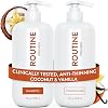 Routine Wellness Anti-Thinning Shampoo and Conditioner Set for Thinning Hair - Volumizing, Color Safe Shampoo for Hair Loss & Healthier Hair - Coconut & Vanilla Set