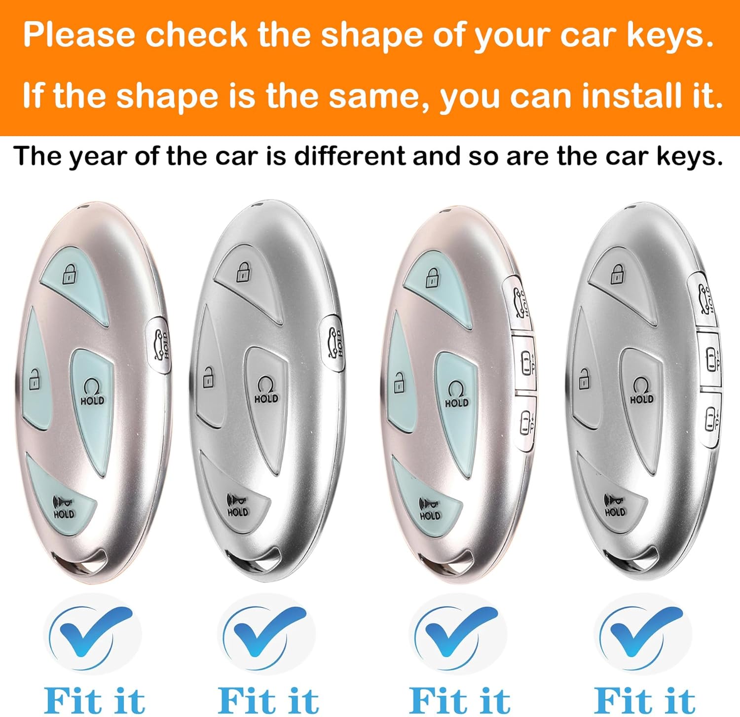 Key fob Cover Compatible with Hyundai 2024 2025 Tucson Elantra Santa Fe Kona Sonata IONIQ 4-5-7 Buttons Remote Smart Key,TPU Protective case (Black) - Image 2