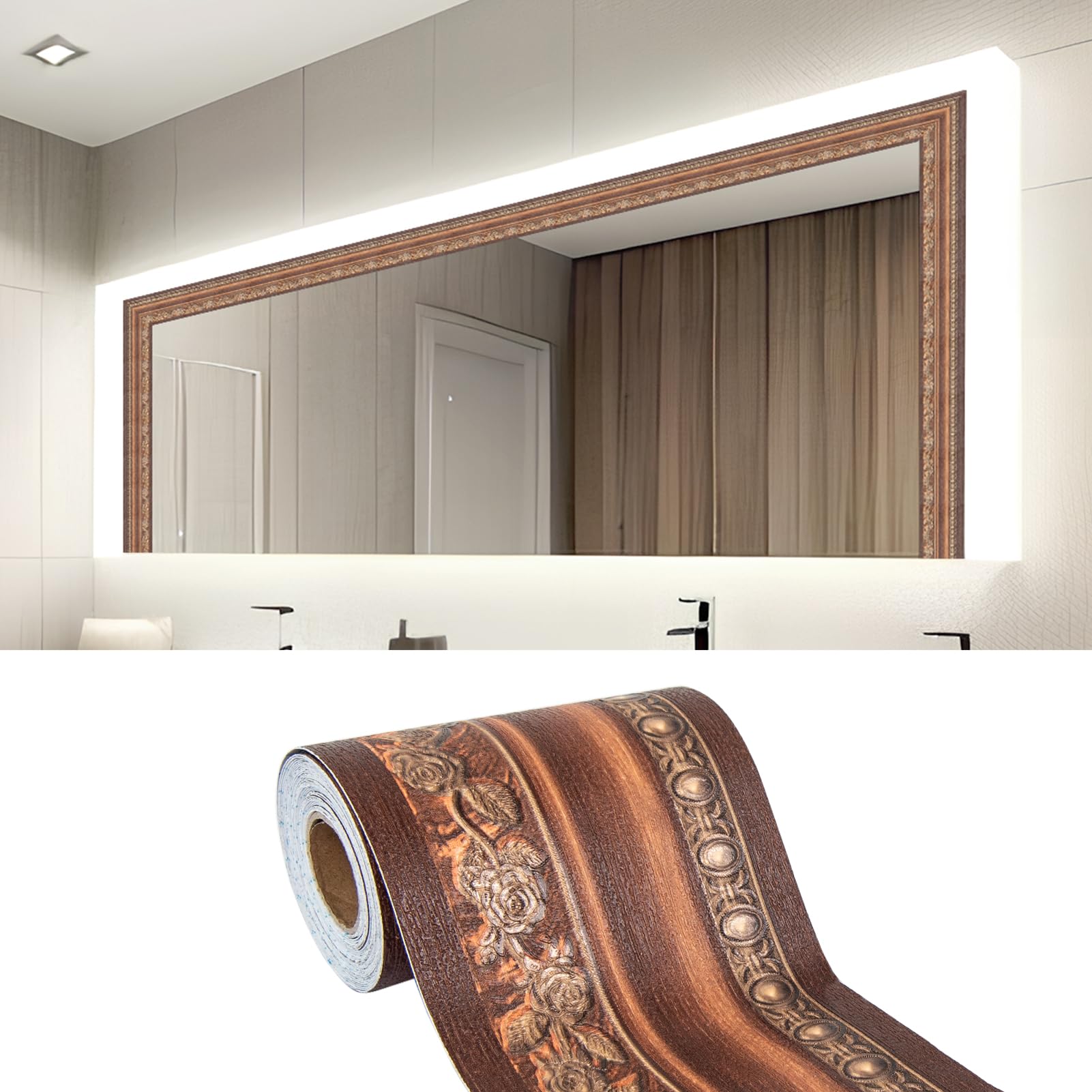 Protector adhesivo de pared de PVC impermeable LONGKING marrón para manchas de grasa y vapor