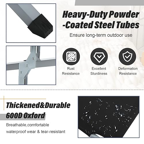 Miniatura 4 de Geetery 2 piezas de catre plegable para acampar con bolsa de transporte, tienda de campaña portátil, catre doble, militar, 529 libras, para dormir