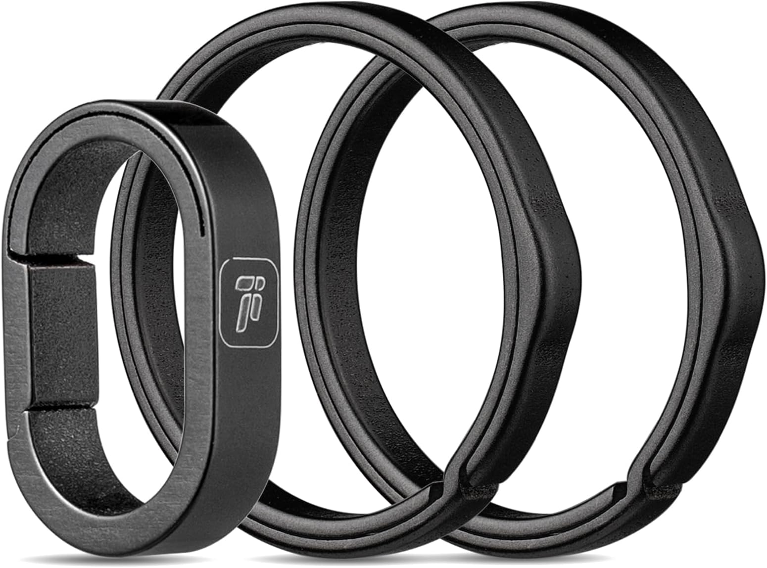 FEGVE Titanium Mini Quick Release Keychain Rings with 2 Side Pushing Key Chain Rings, Mini Carabiner Split Keyring Dog Tag Ring for Connecting Home Car Keys