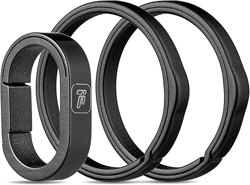 Miniatura 7 de FEGVE Llavero de titanio, pequeño conector de liberación rápida con diseño de empuje lateral (paquete de 2) llaveros para llaves