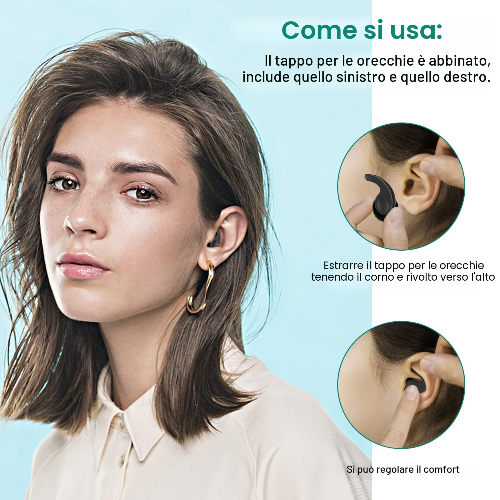 Tappi per Le Orecchie per Nuoto, Tappi per Le orecchie Impermeabili Riutilizzabili in Silicone Aggiornati con Riduzione del Rumore Adatti per Attività Impermeabili e a Prova di Rumore (3 paia)