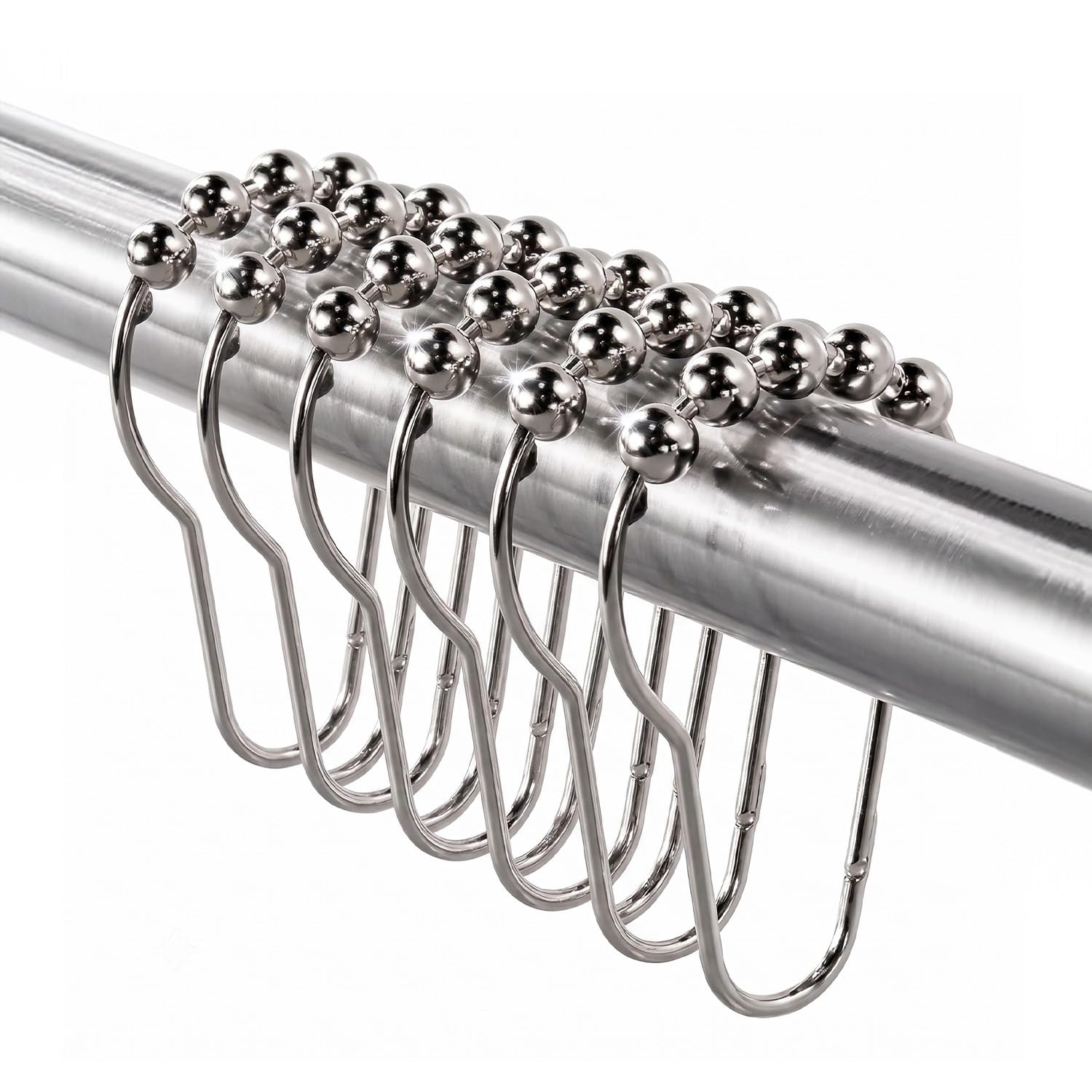 LifeKrafts Stainless Steel Curtain Hooks | Rustproof Heavy Duty Curtain Rings for Shower, Bathroom, Door, Window, Balcony & Utility Area Curtains | Size: 6 × 4 cm | Pack of 12-image-23