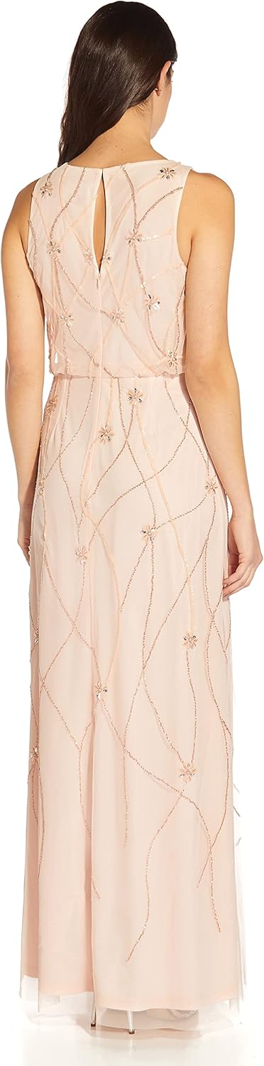 Adrianna Papell Women's Halter Blouson Gown