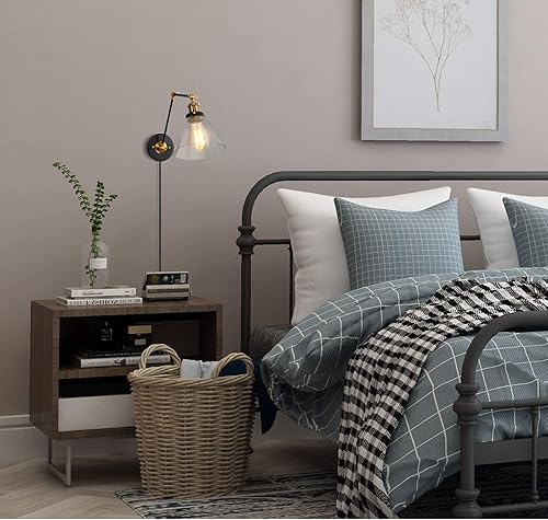 Miniatura 2 de LNC Apliques de pared de oro negro, lámpara de pared de brazo oscilante de cristal ajustable enchufable o accesorio de luz Hardwire