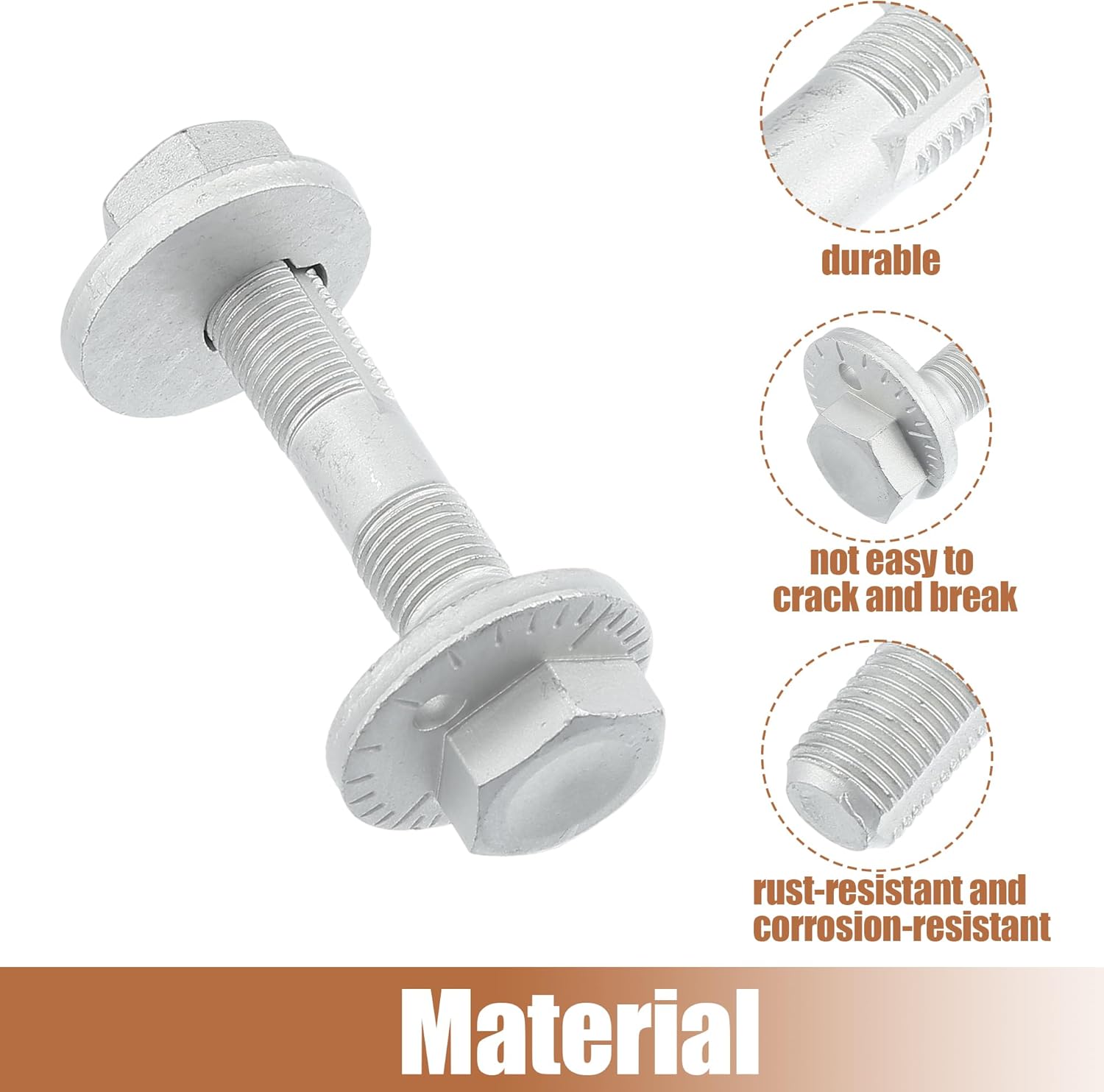 uxcell 2 Set Eccentric Alignment Camber Bolt for Toyota RAV4 2010-2018 No.4840942030 Suspension Control Arm Cam Adjustment Nut Kit