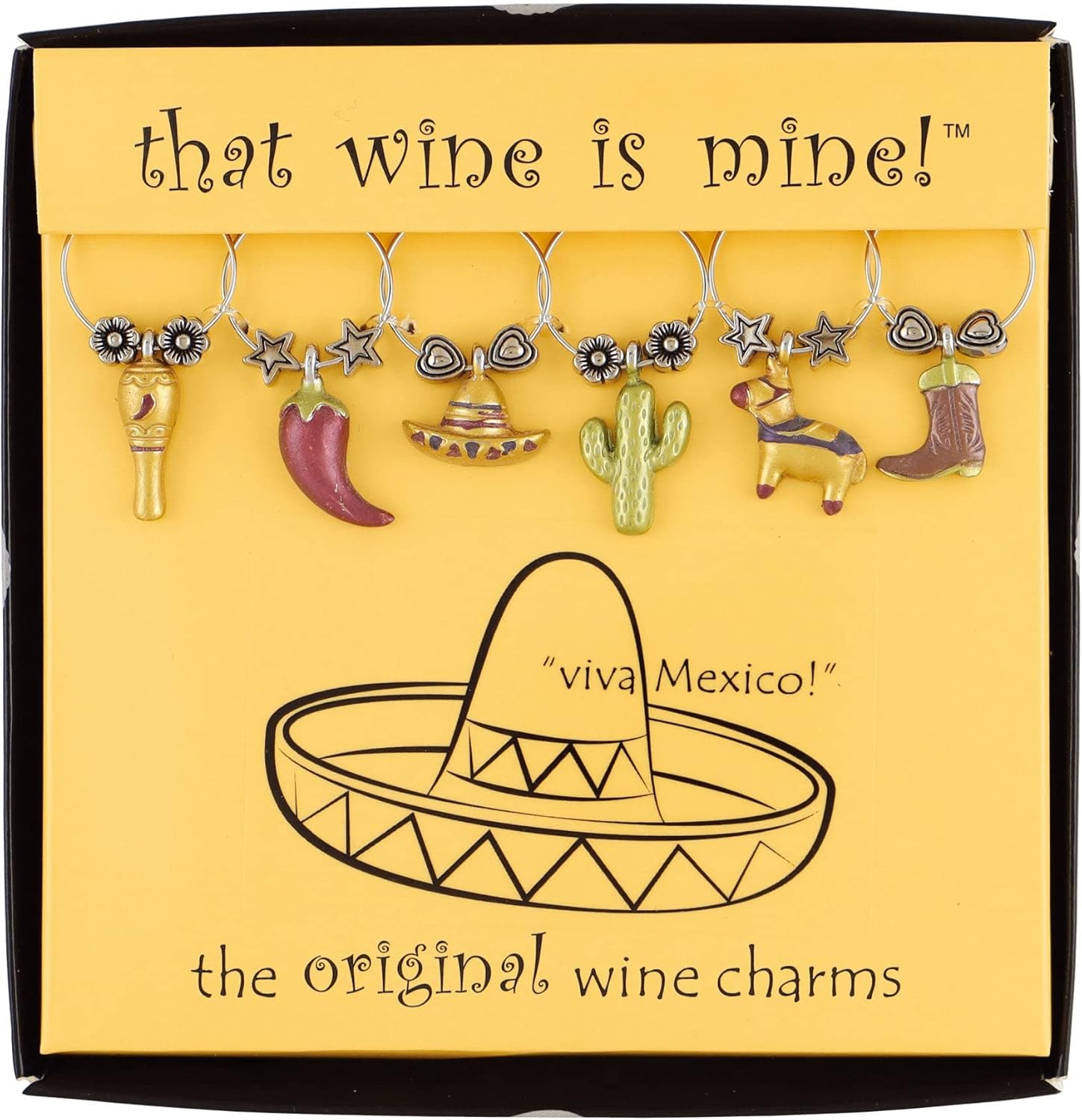 Wine Things 6Piece Wine Glass Markers Wine Glass Charms Wine Glass Tags for Stem