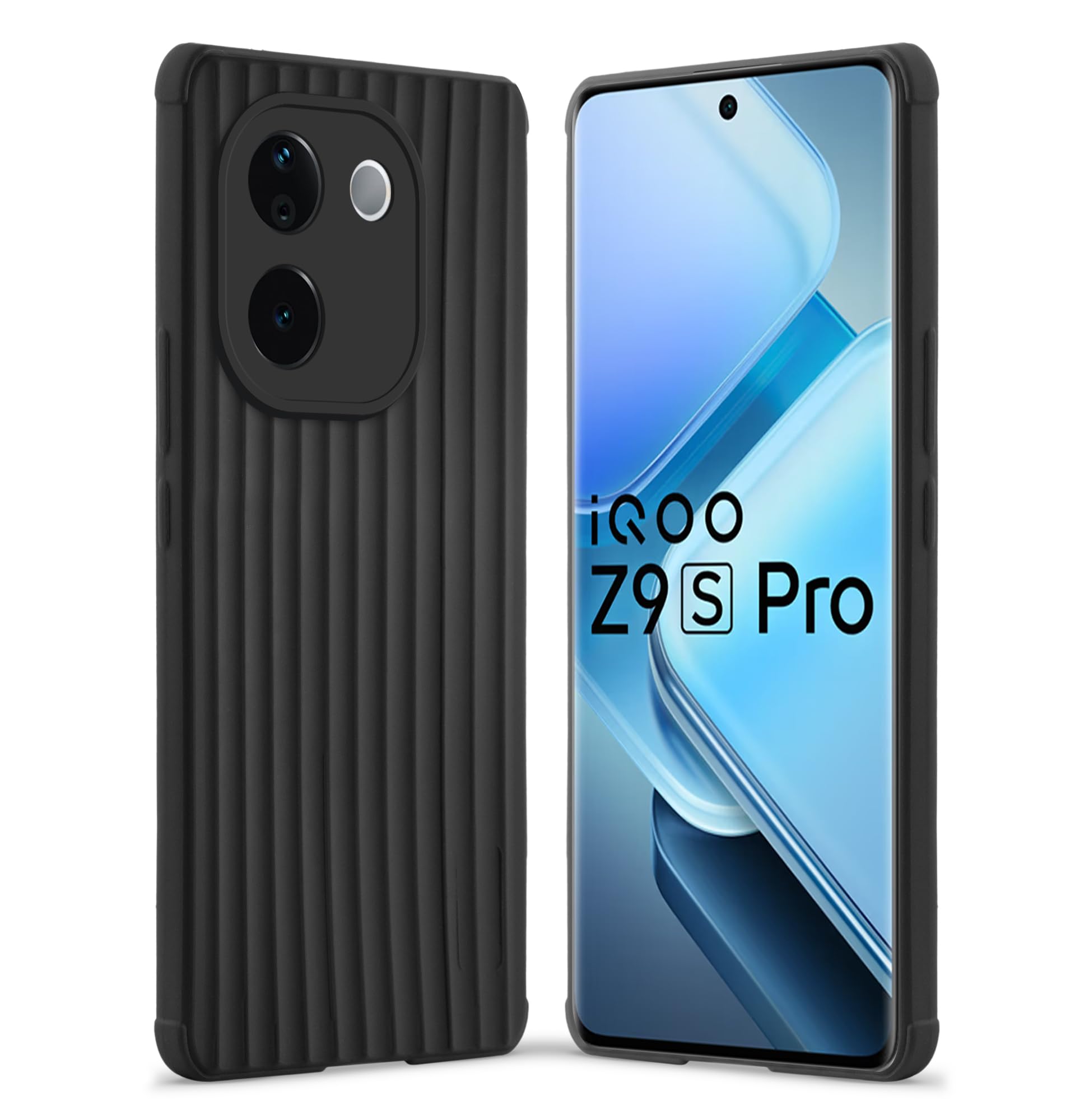 Mr. Case Back Cover iQOO Z9s Pro 5G / Vivo T3 Pro 5G Sleek & Soft Silicon with Textured Back | Anti-Slip Grip & Minimal Bulk - Black