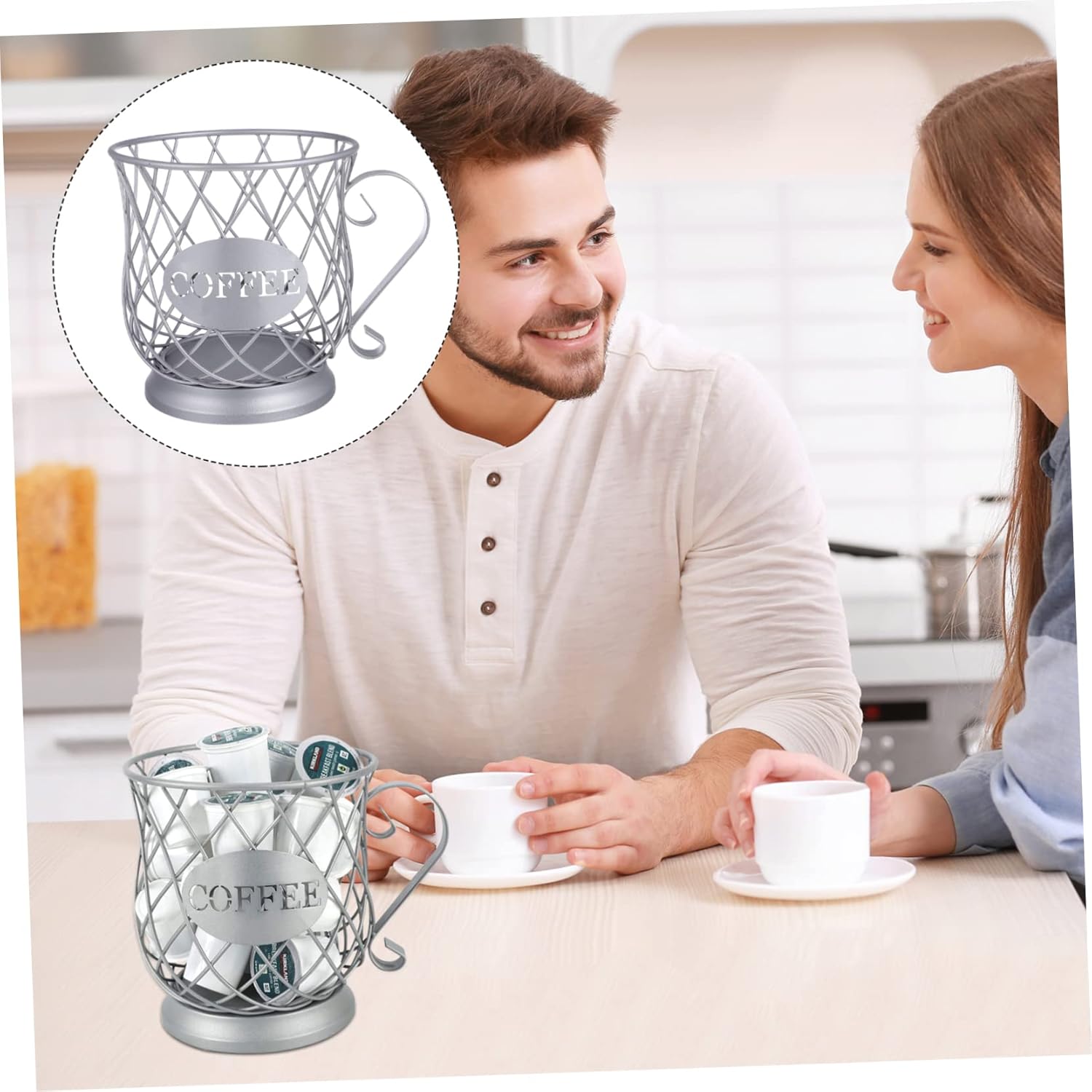 Alipis Metallic Coffee Capsule Cup Storage Organizer Basket for Counter Bar Holder Holder