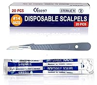 Vista 11 de Escalpelos Desechables 10 - Herramienta de Dermaplaning Escalpelos 10 con Mango de Plástico, Hojas de Dermablade de Acero de Alto Carbono #10