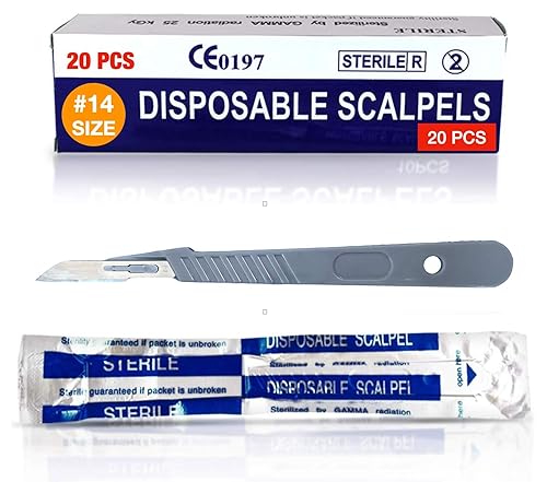 Miniatura 11 de Escalpelos Desechables 10 - Herramienta de Dermaplaning Escalpelos 10 con Mango de Plástico, Hojas de Dermablade de Acero de Alto Carbono #10