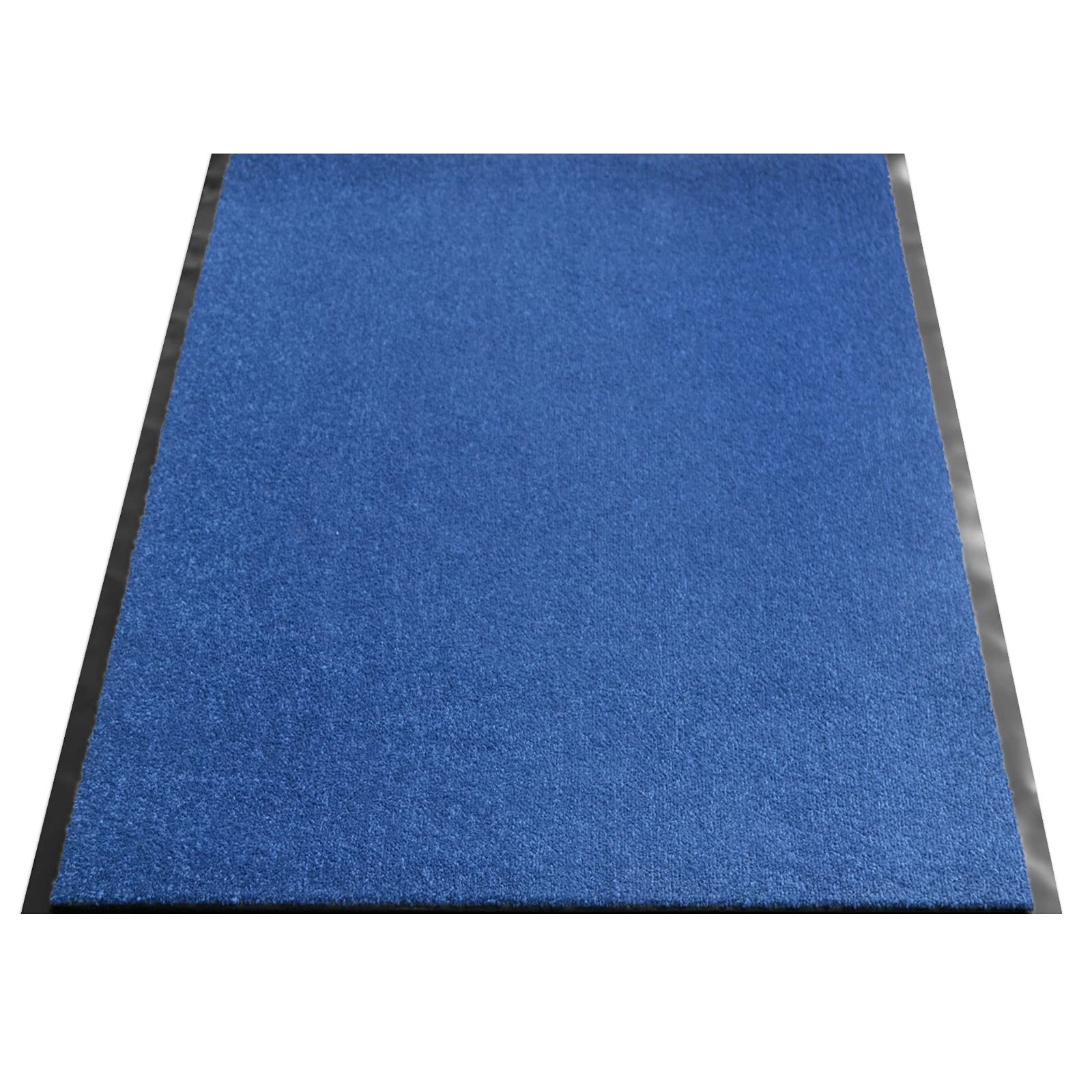 Floordirekt Schmutzfangmatte Monochrom | viele Größen, viele Farben | Länge auf Maß | rutschfeste waschbare Fußmatte (Blau, 120 x 200 cm)