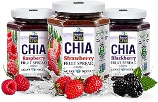 World of Chia Premium Variety Jam with Agave Nectar, No Added Pectin – Blackberry, Strawberry & Raspberry. Low Glycemic, Gluten-Free, Vegan, with Organic Chia Seeds, Chia Jelly (3 Pack, 32.7 Oz Total)