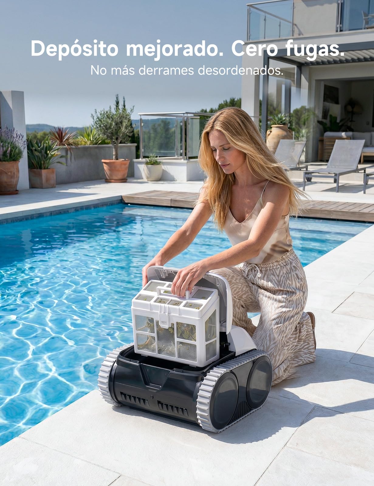 WYBOT C1-P Robot de Piscina y Robot limpiafondos Piscina, Robot Piscina limpiafondos y Paredes - 4 en 1 Aspirador sin Cable, succión Mejorada, 5 Modos, App, 155m² – Verde Noche Escarchada