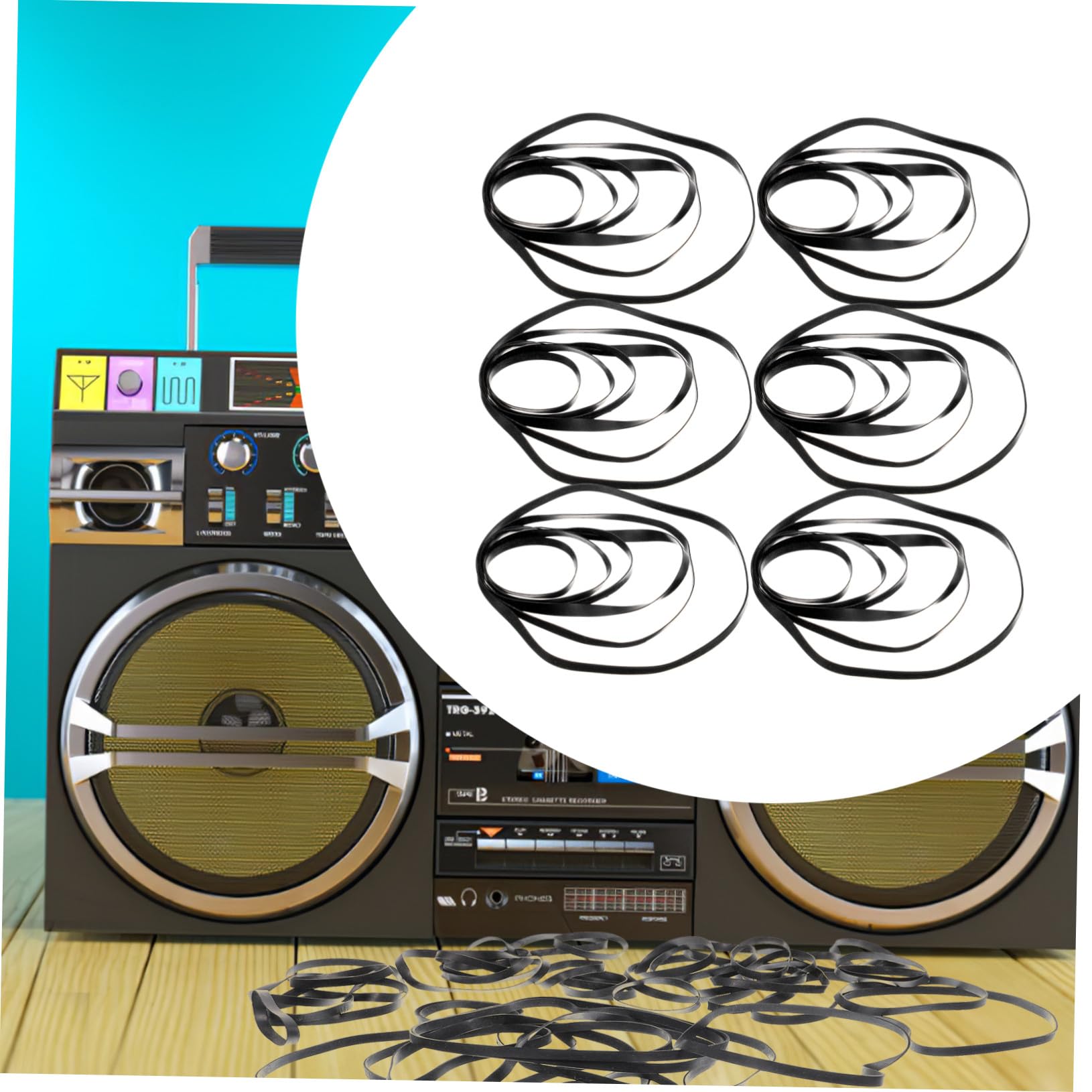 Cintura per Giradischi 50 Pezzi Cinghie per Cassette Quadrate e Piatte Compatibili Registratori Deck Unità Dvd in Gomma Resistente per Sostituzione e Manutenzione