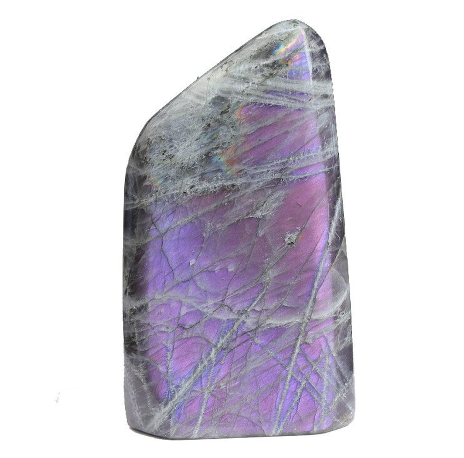 YLQUXEUV Purple Flash Labradorite Moonstone Rough Stones Crystals Irregular Polished Quartz Gemstone for Gift Home Decor,400-500g